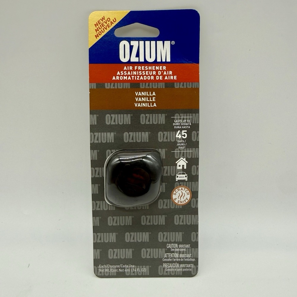 Ozium Air Freshener Vent Clip Vanilla Scent 45 Days Odor Eliminator Car Home New